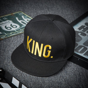 "KING." & "QUEEN." Matching Snap-Back Baseball Caps (UNISEX)