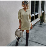 "U Better Sweat Her" L/S Knitted Sweater Dress - 5 Color Options