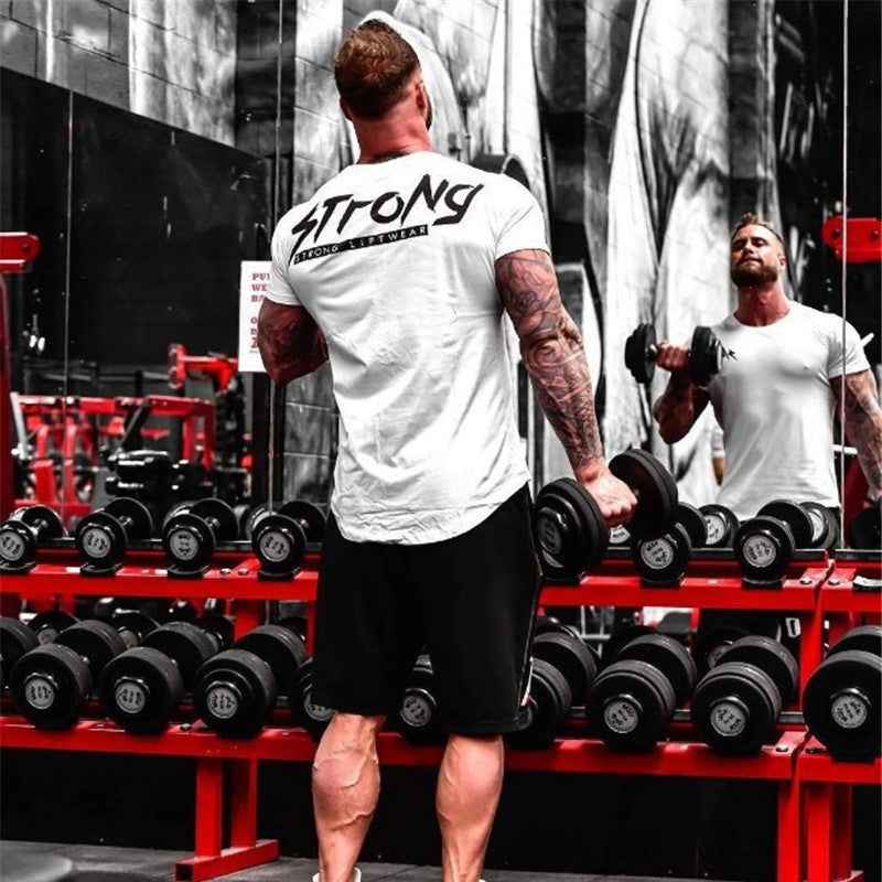 "Strong" S/S Men's Athletic Fit Tee - Black or White