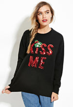 "Kiss Me" Christmas Sweater - Black